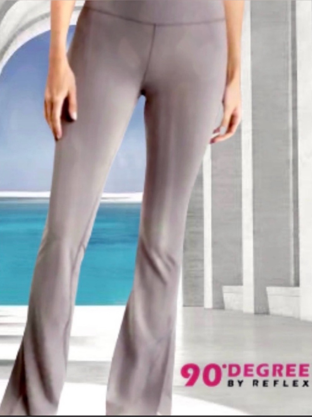 90 Degree By Reflex Women's Sleek Gray Flare Pants